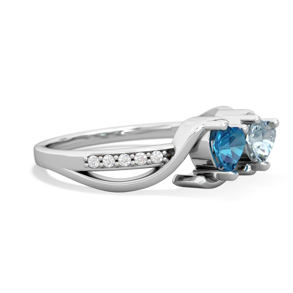 London Topaz Side By Side 14K White Gold ring R3090