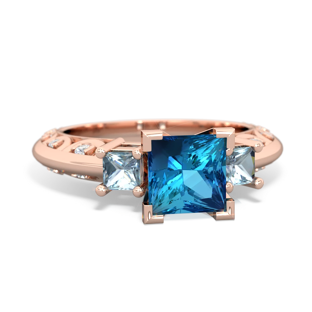 London Topaz Eternal Embrace Engagement 14K Rose Gold ring C2001