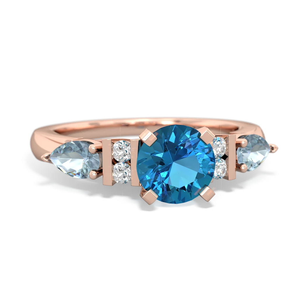 London Topaz 6Mm Round Eternal Embrace Engagement 14K Rose Gold ring R2005