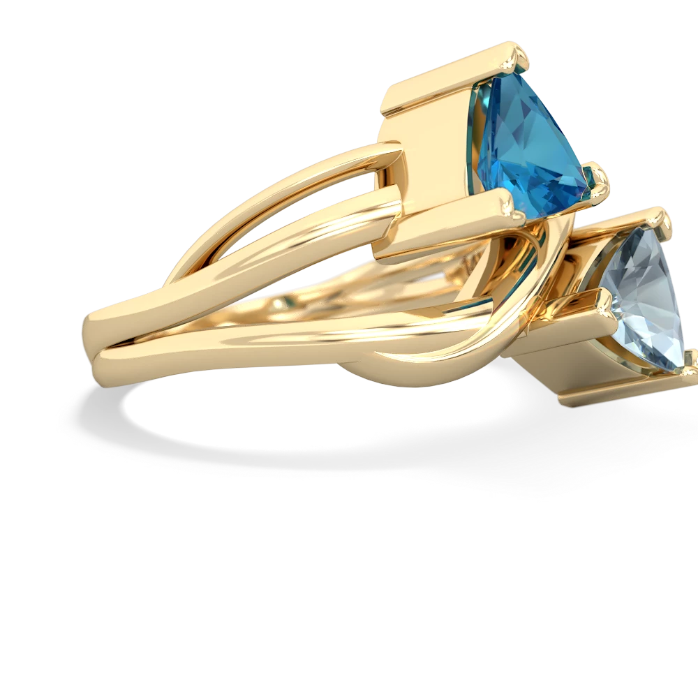 London Topaz Split Band Swirl 14K Yellow Gold ring R2341