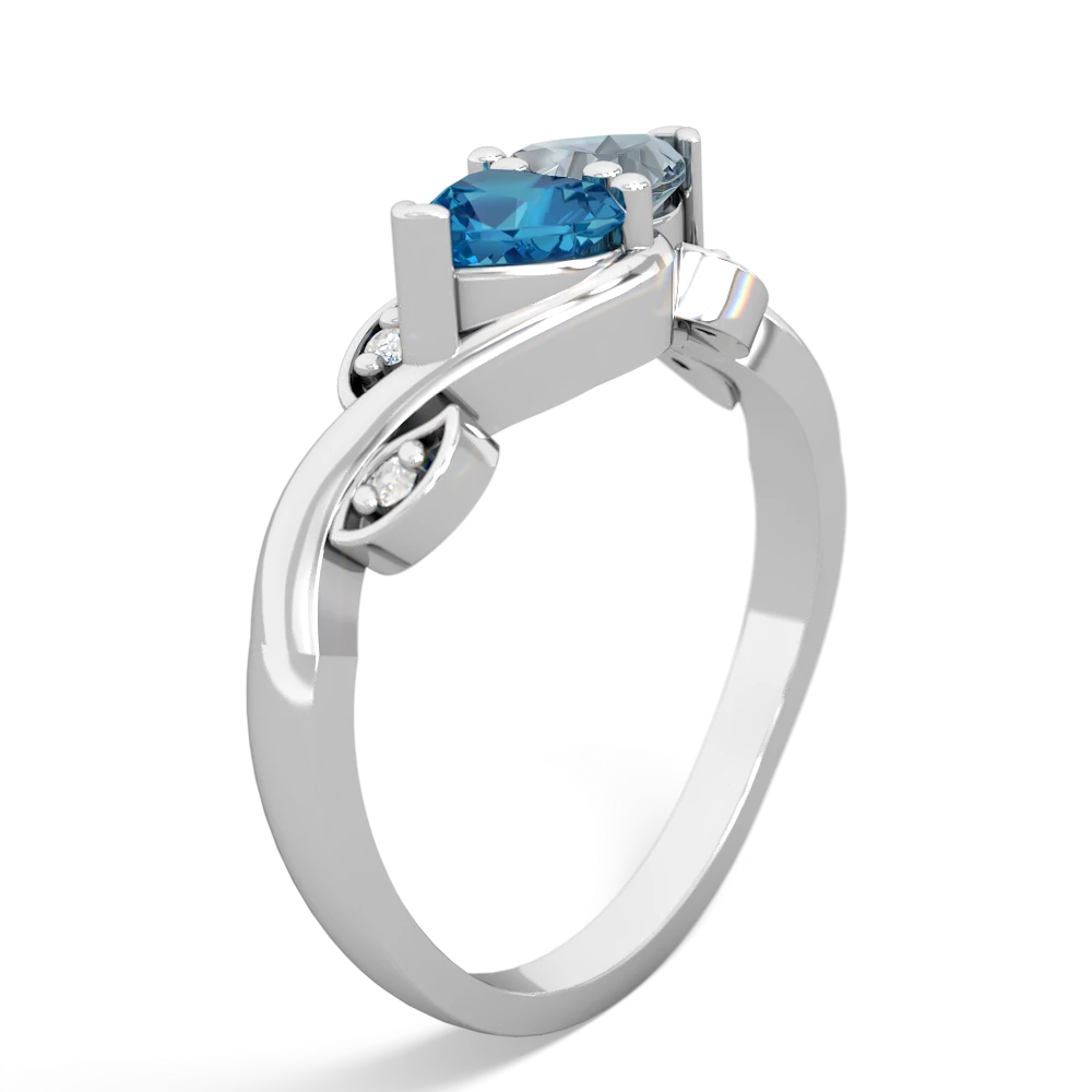 London Topaz Floral Elegance 14K White Gold ring R5790