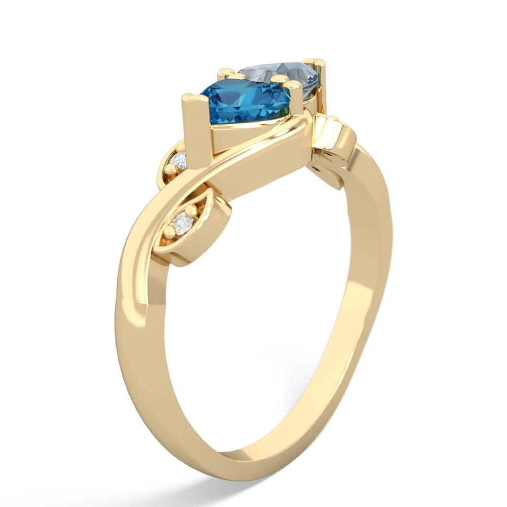 London Topaz Floral Elegance 14K Yellow Gold ring R5790