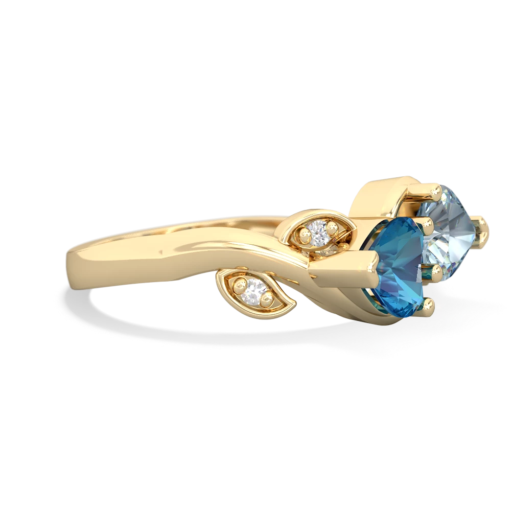 London Topaz Floral Elegance 14K Yellow Gold ring R5790