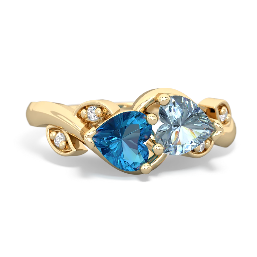 London Topaz Floral Elegance 14K Yellow Gold ring R5790