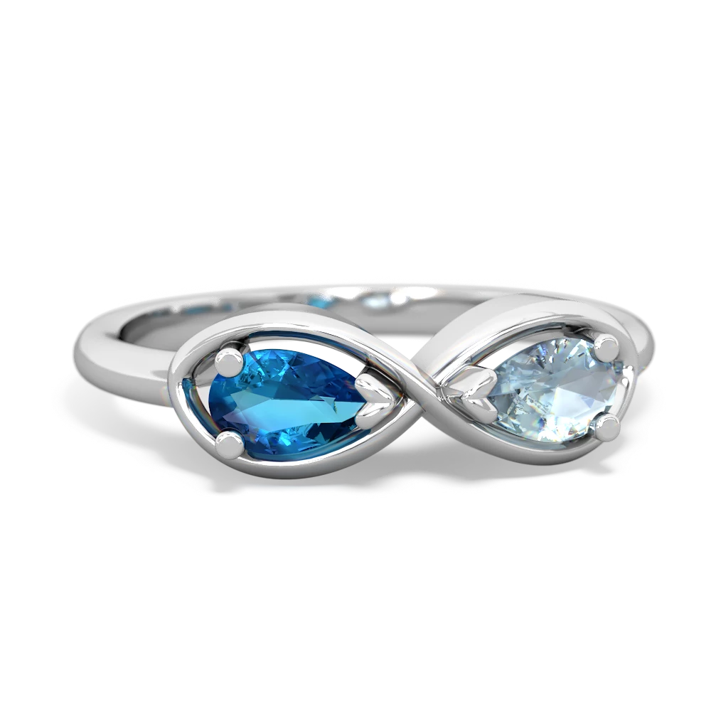 London Topaz Infinity 14K White Gold ring R5050