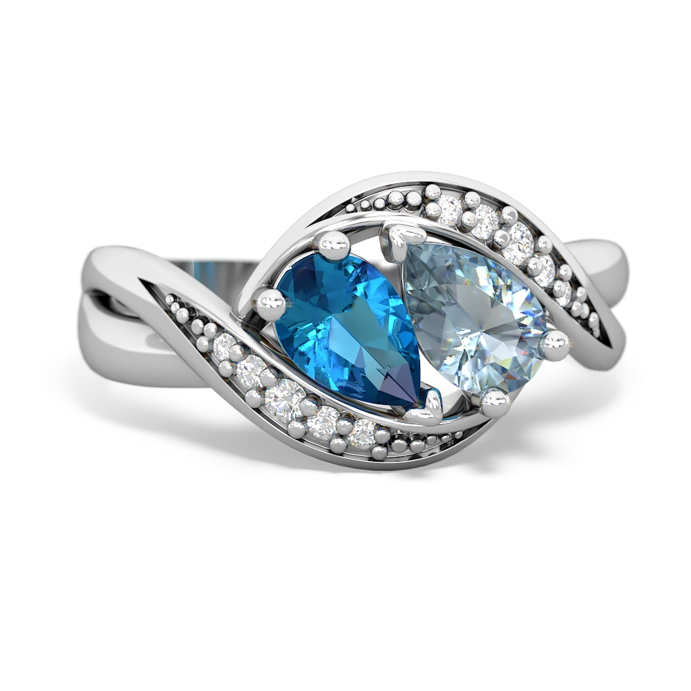 London Topaz Summer Winds 14K White Gold ring R5342