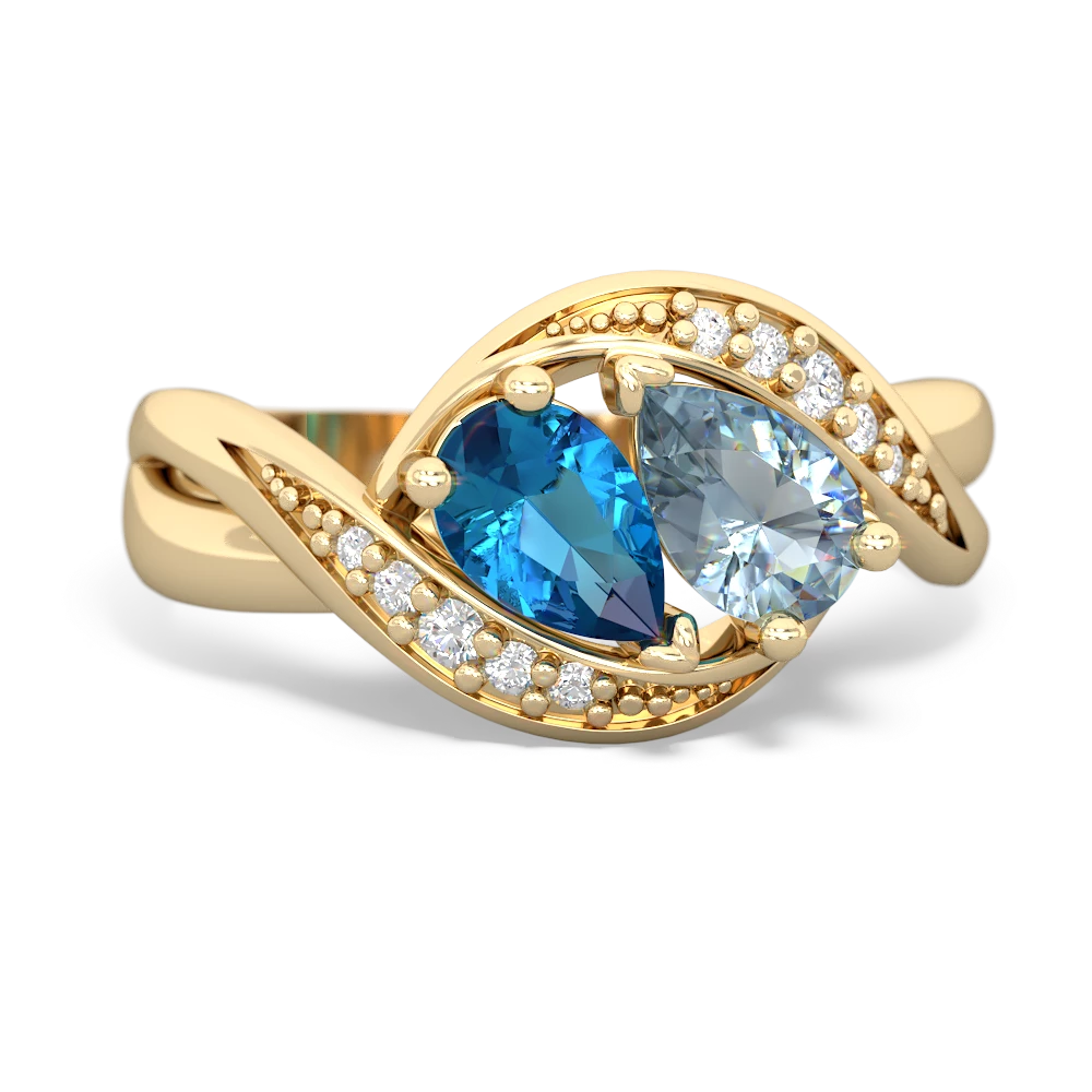 London Topaz Summer Winds 14K Yellow Gold ring R5342