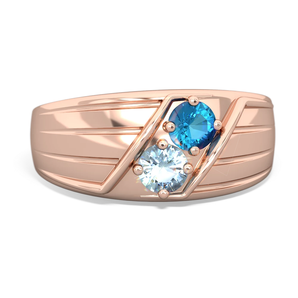 London Topaz Men's Streamline 14K Rose Gold ring R0460