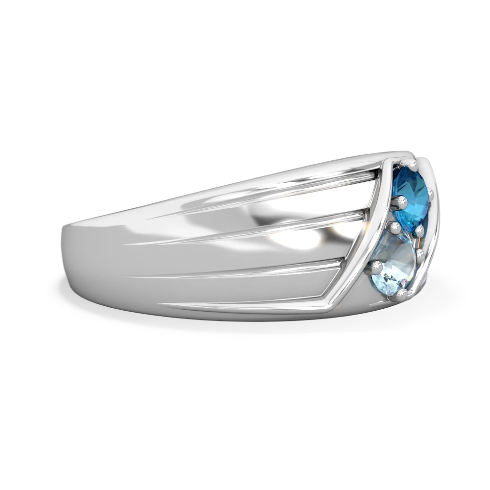 London Topaz Men's Streamline 14K White Gold ring R0460