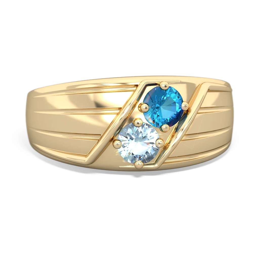 London Topaz Men's Streamline 14K Yellow Gold ring R0460