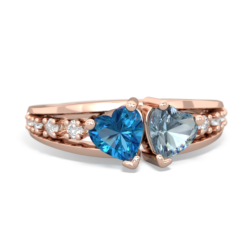 London Topaz Heart To Heart 14K Rose Gold ring R3342