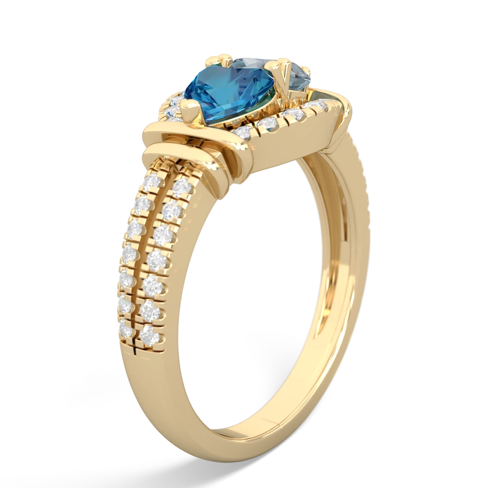 London Topaz Art-Deco Keepsake 14K Yellow Gold ring R5630