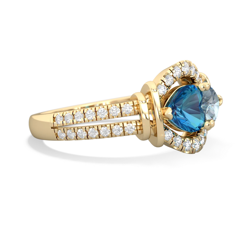 London Topaz Art-Deco Keepsake 14K Yellow Gold ring R5630