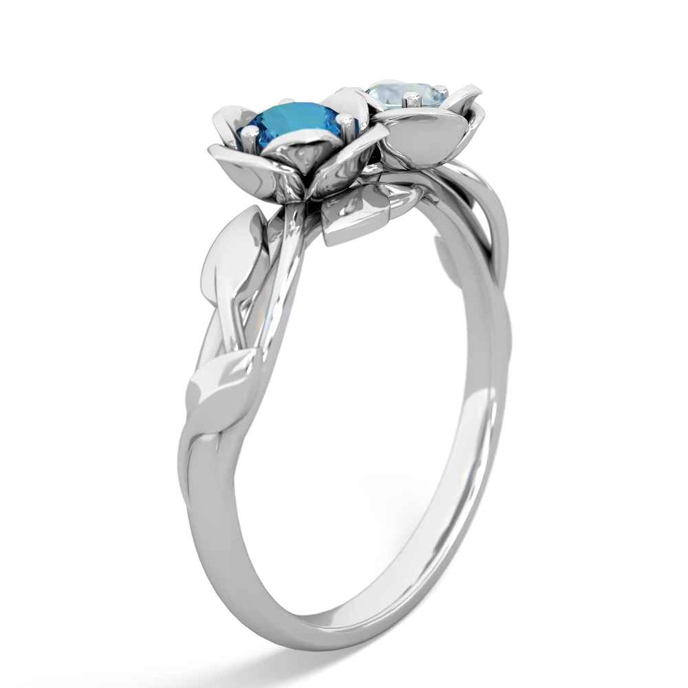 London Topaz Rose Garden 14K White Gold ring R5510