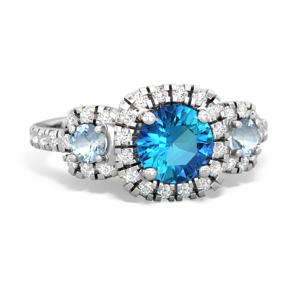 London Topaz Regal Halo 14K White Gold ring R5350