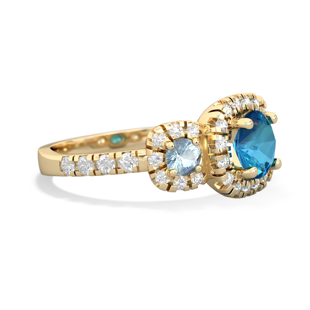 London Topaz Regal Halo 14K Yellow Gold ring R5350