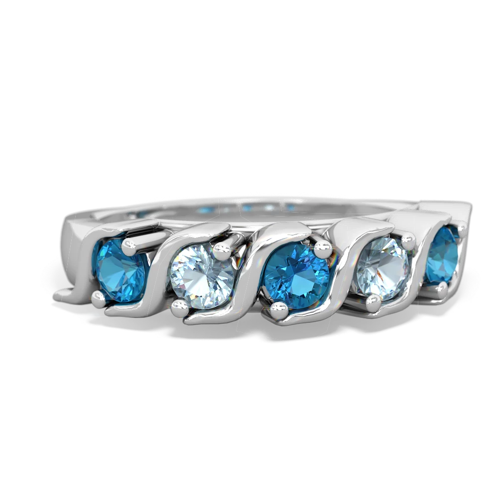 London Topaz Anniversary Band 14K White Gold ring R2089