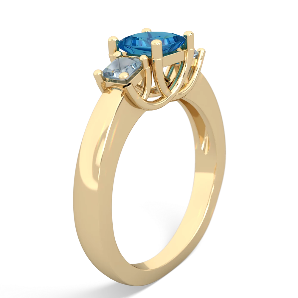 London Topaz Three Stone Trellis 14K Yellow Gold ring R4015