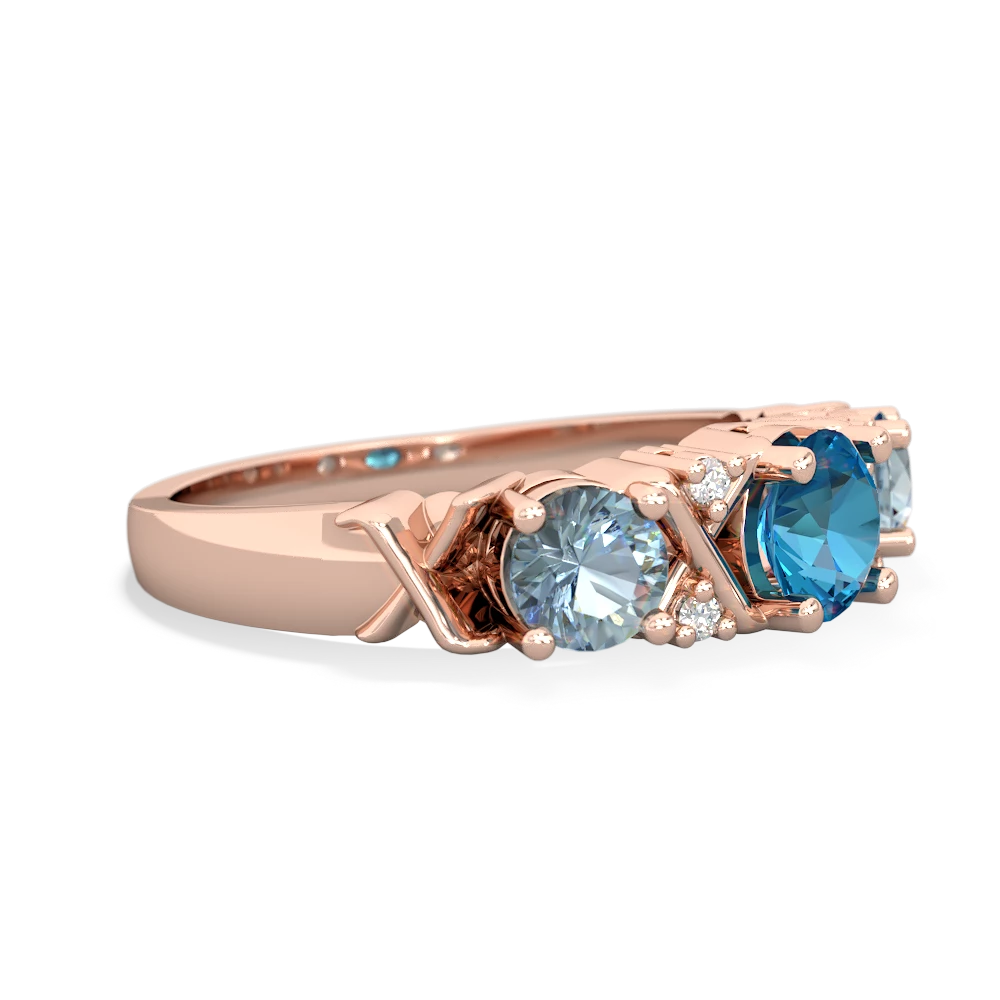 London Topaz Hugs And Kisses 14K Rose Gold ring R5016