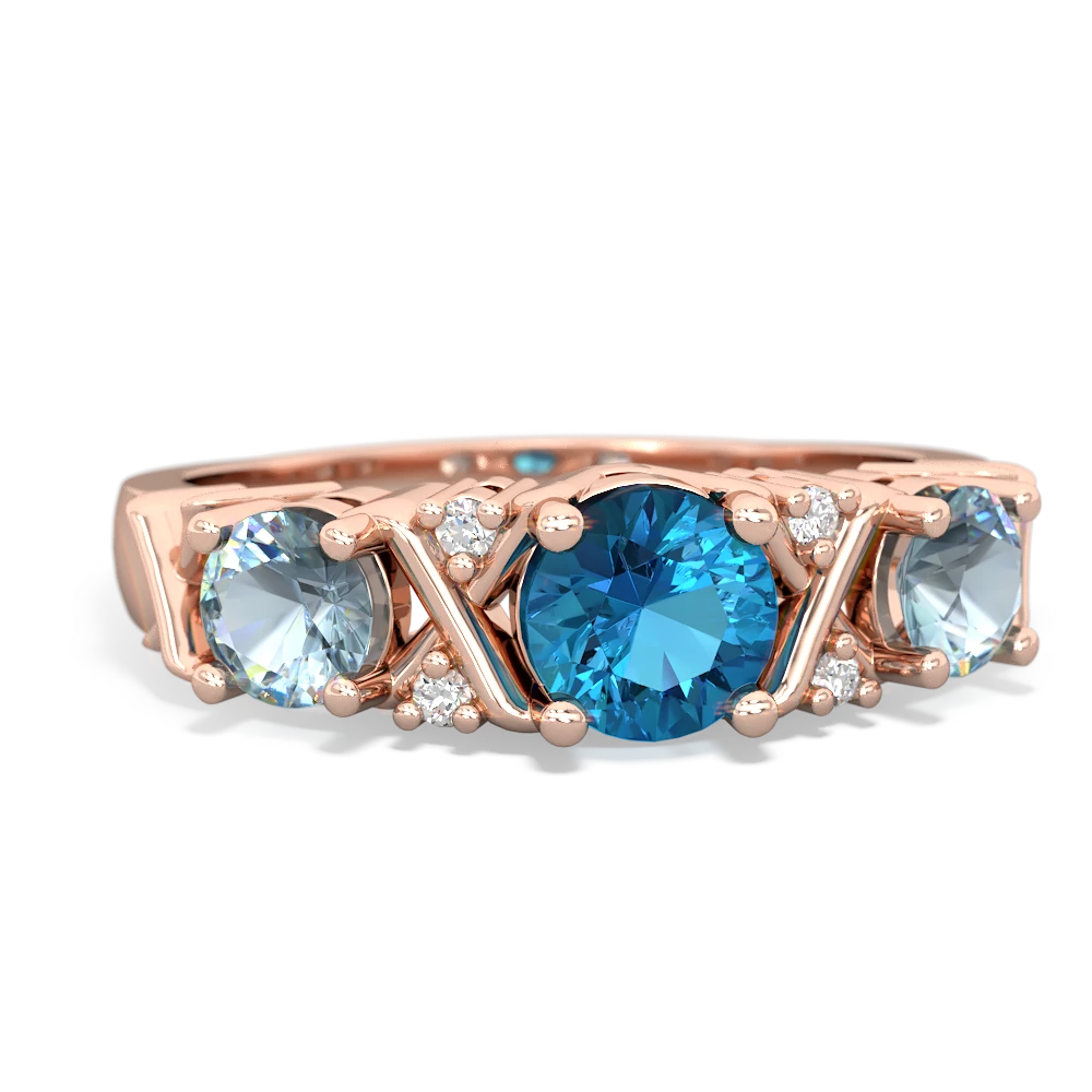 London Topaz Hugs And Kisses 14K Rose Gold ring R5016