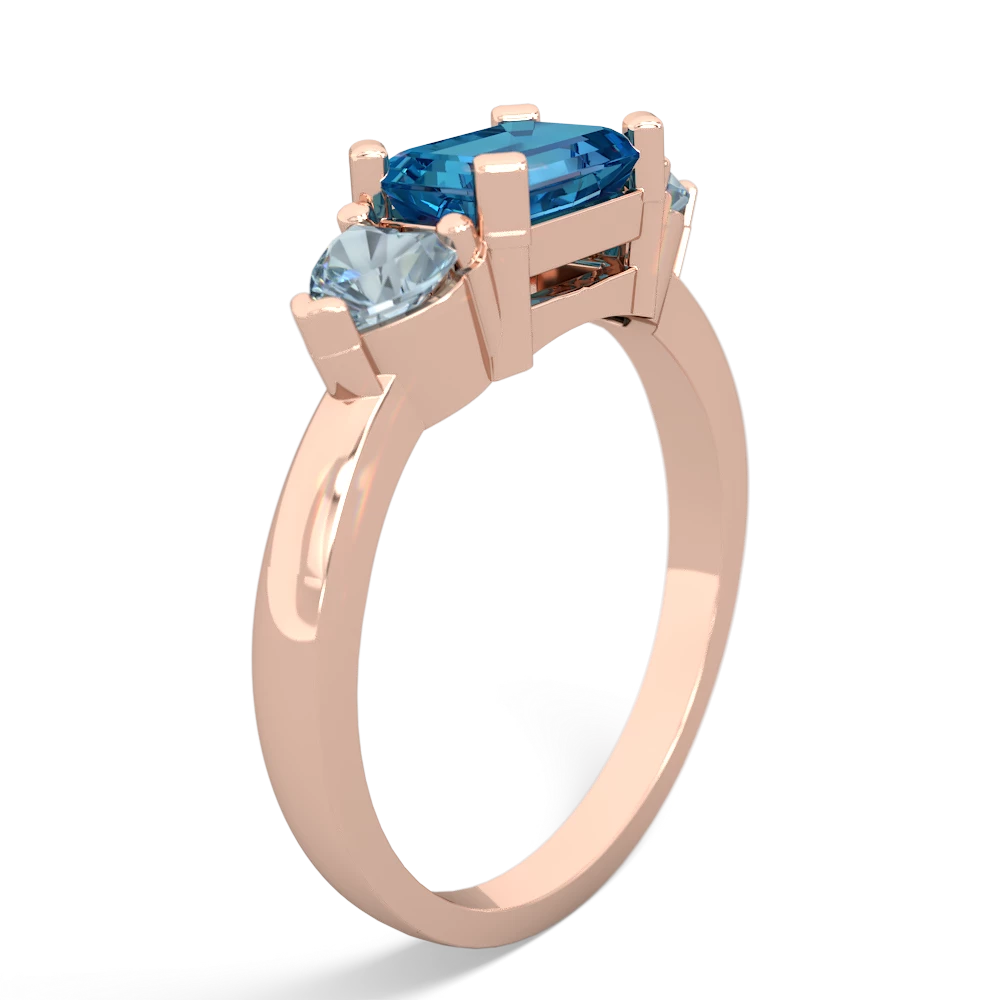 London Topaz Three Stone 14K Rose Gold ring R5235