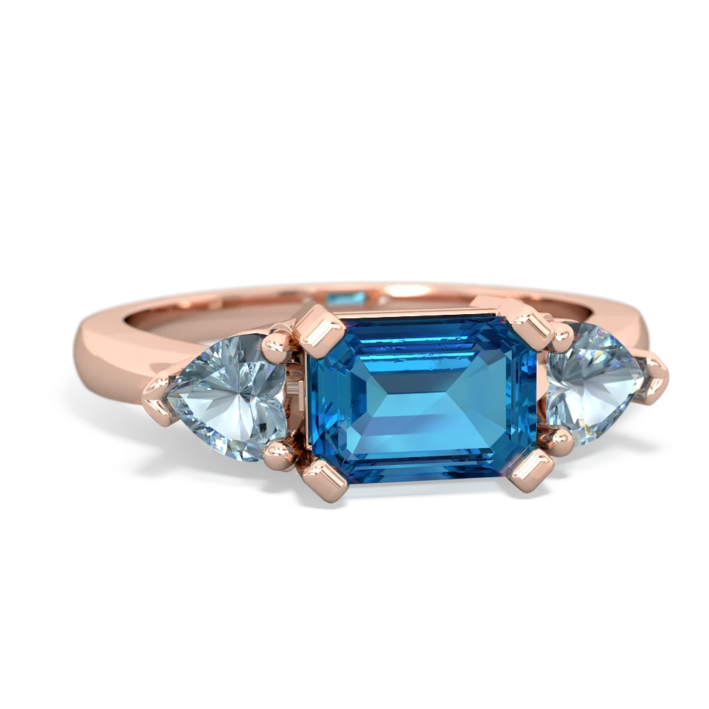 London Topaz Three Stone 14K Rose Gold ring R5235