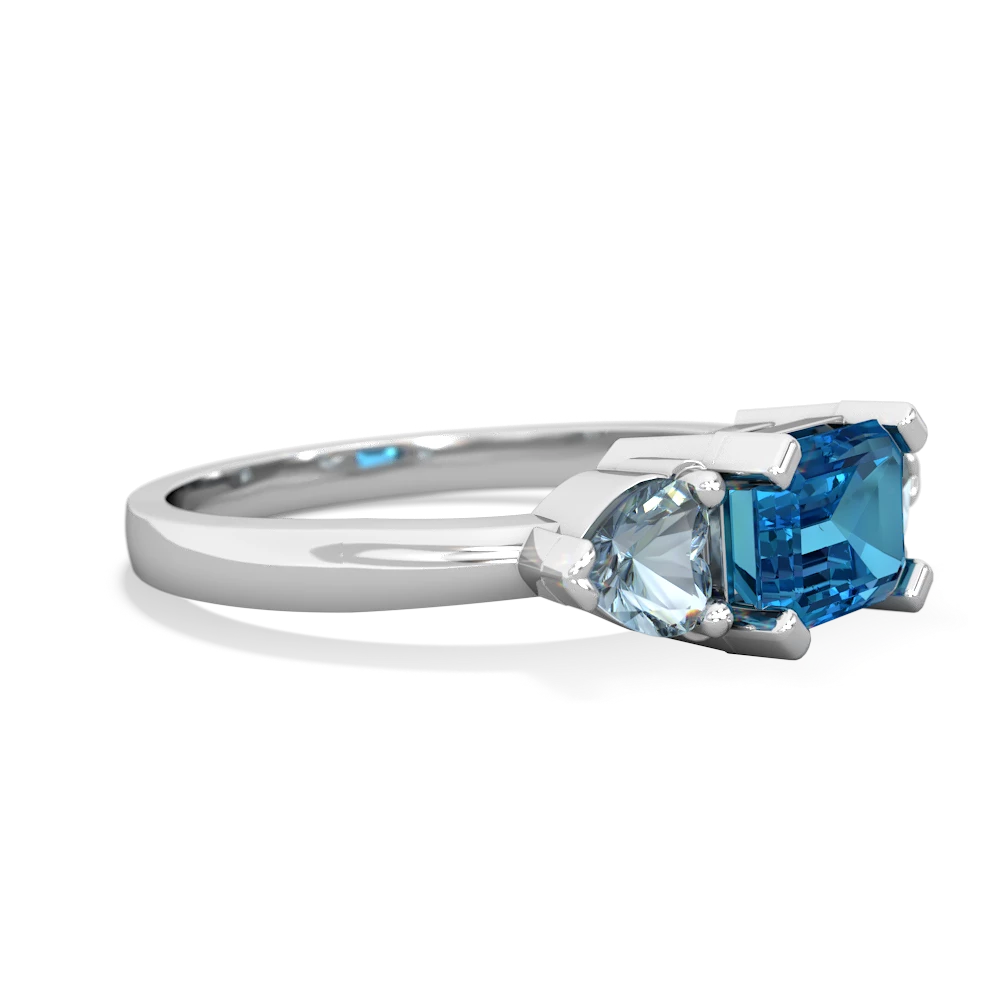 London Topaz Three Stone 14K White Gold ring R5235