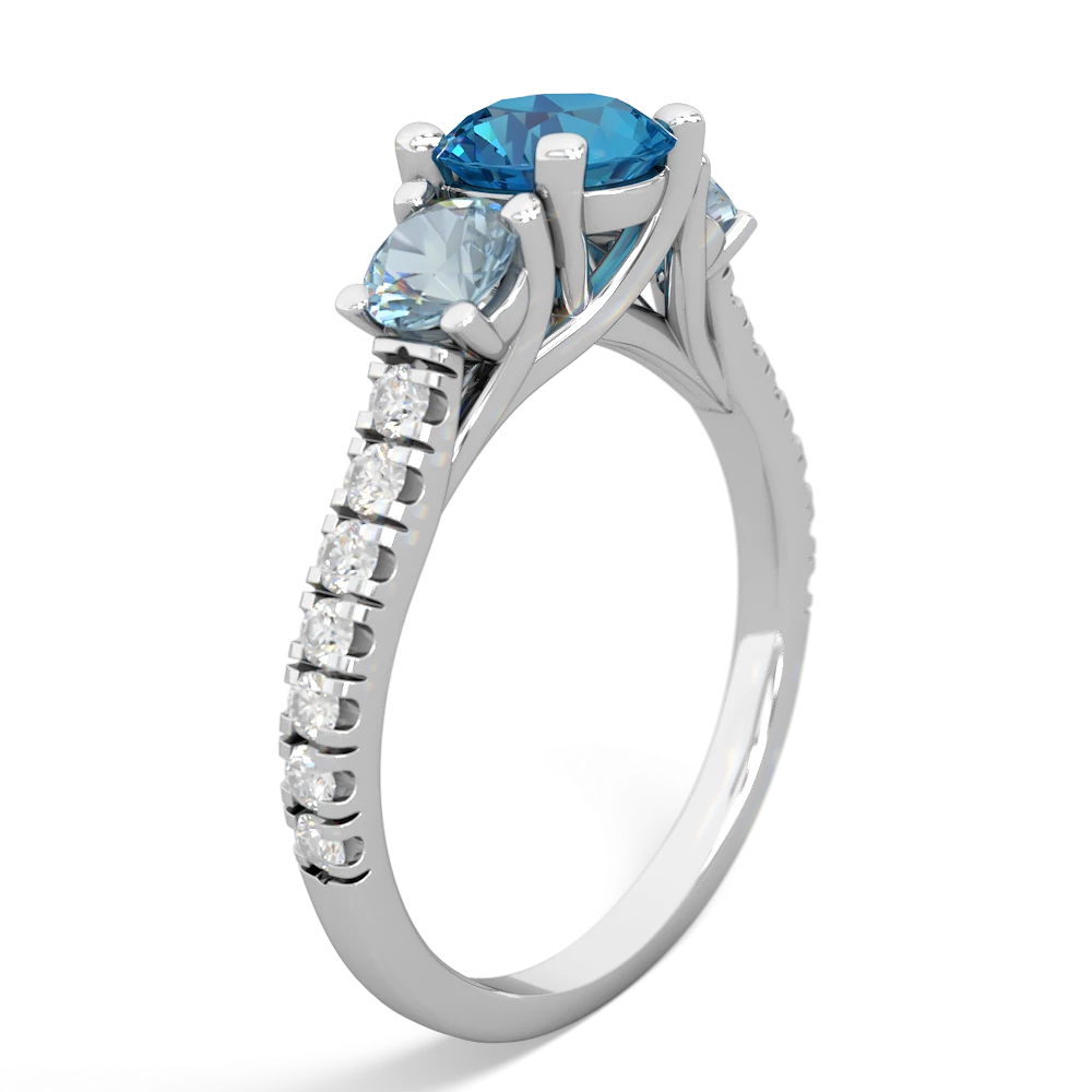 London Topaz Pave Trellis 14K White Gold ring R5500