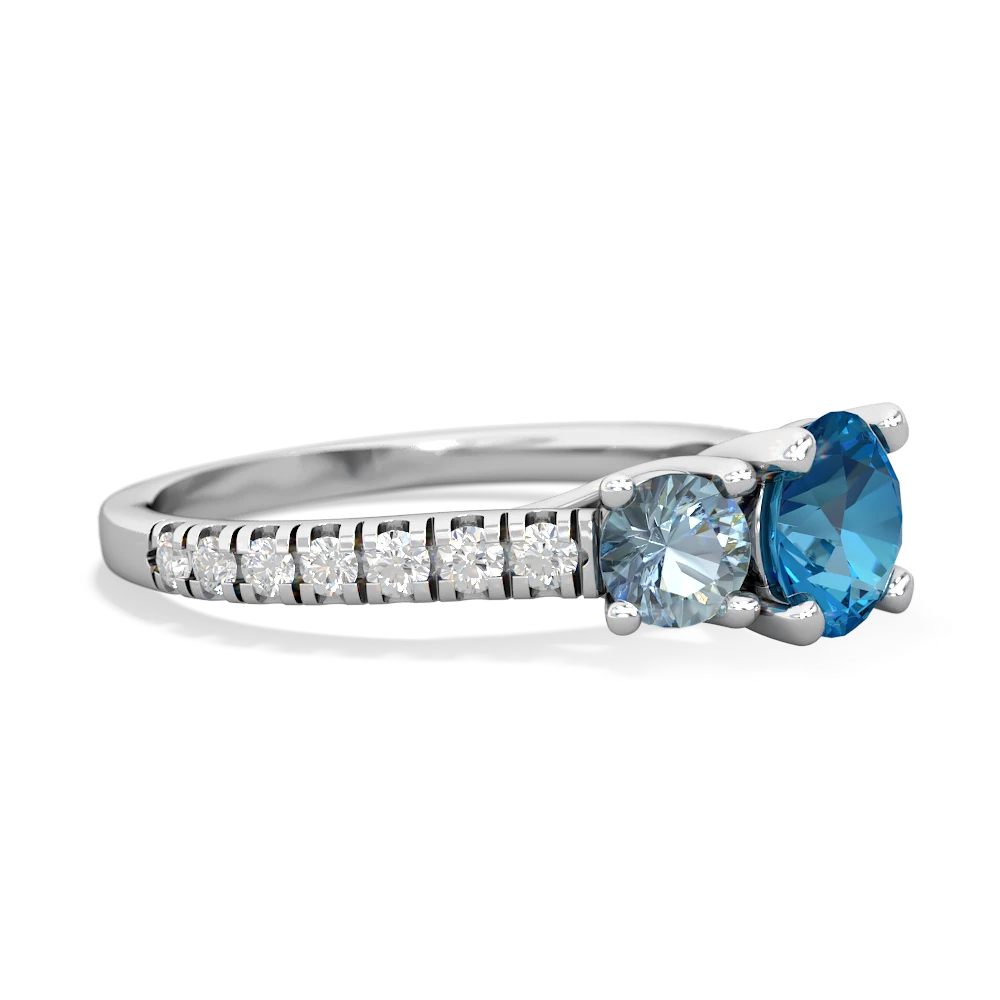 London Topaz Pave Trellis 14K White Gold ring R5500