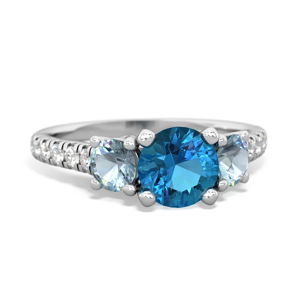 London Topaz Pave Trellis 14K White Gold ring R5500