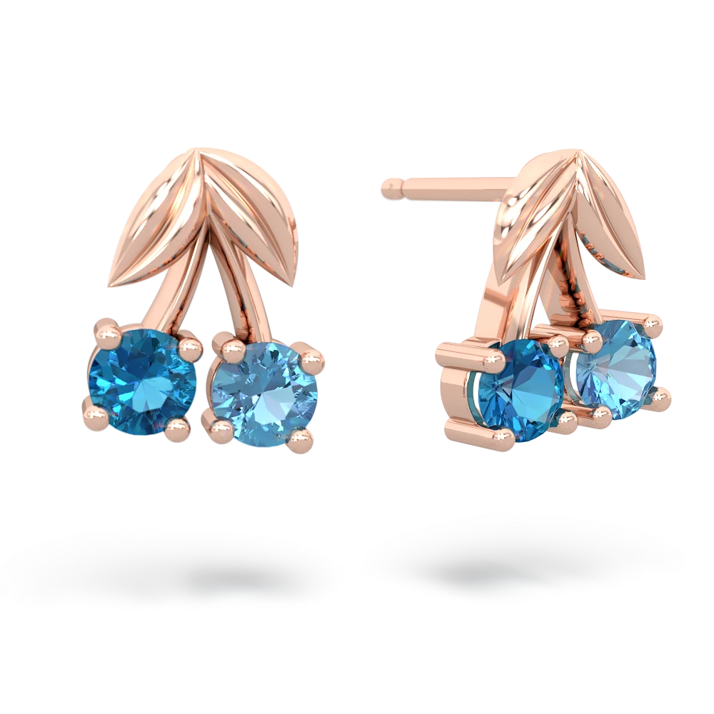 London Topaz Sweet Cherries 14K Rose Gold earrings E7001