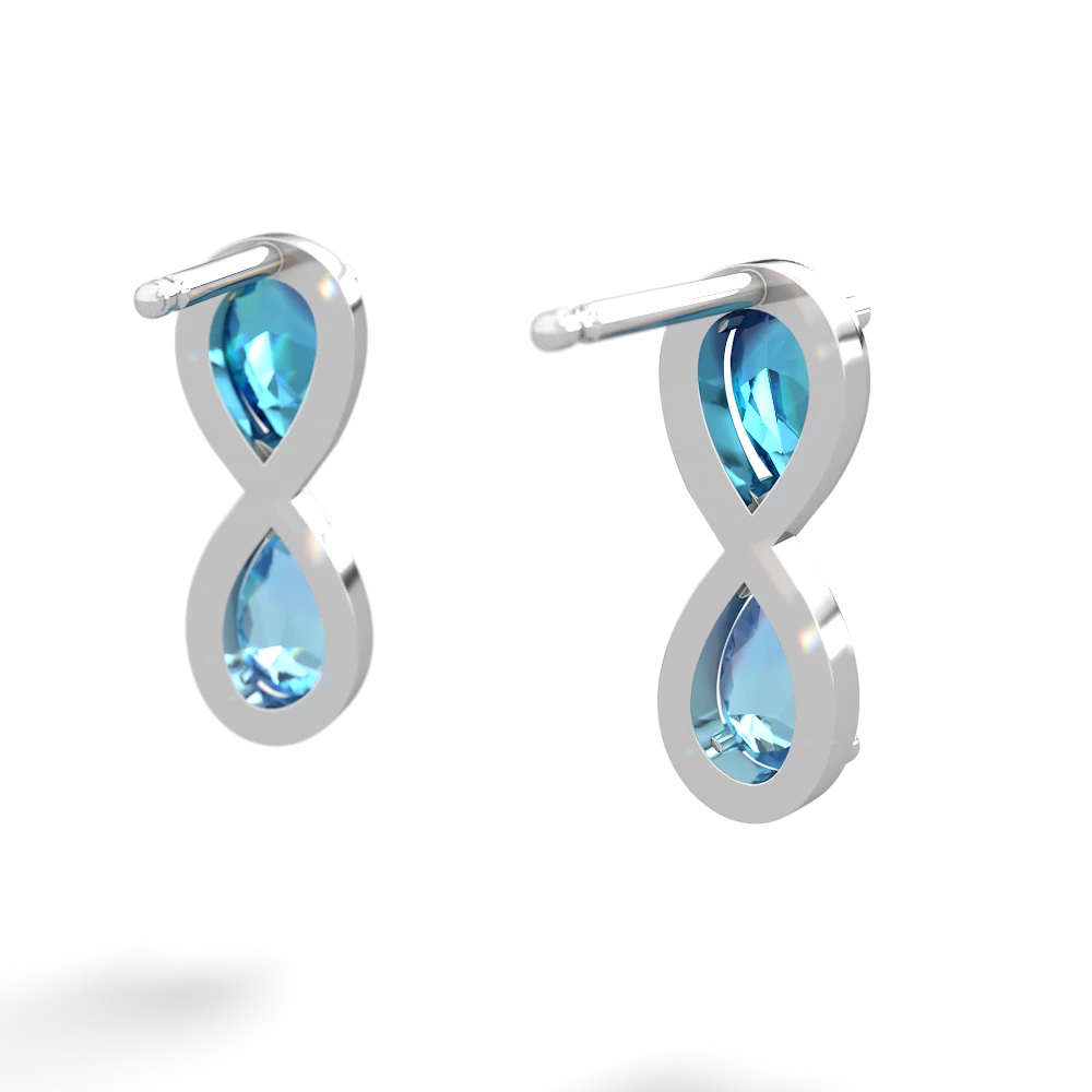 London Topaz Infinity 14K White Gold earrings E5050