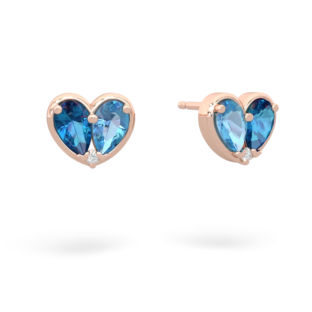 London Topaz 'Our Heart' 14K Rose Gold earrings E5072