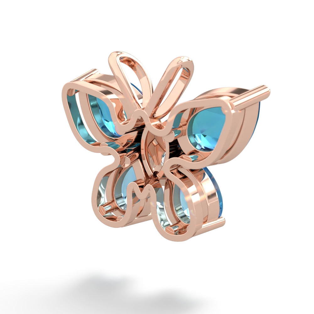 London Topaz Butterfly 14K Rose Gold pendant P2215