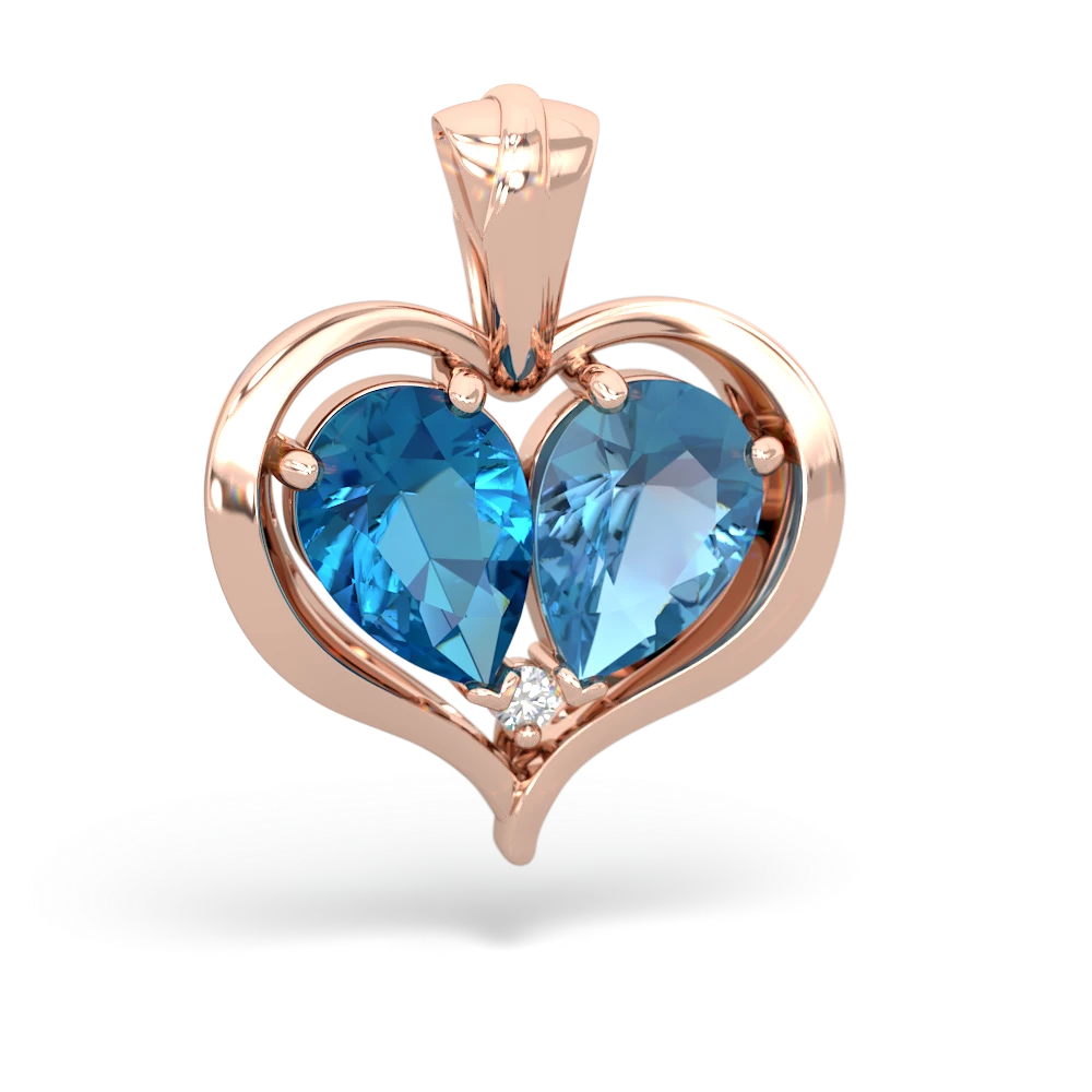 London Topaz Two Become One 14K Rose Gold pendant P5330