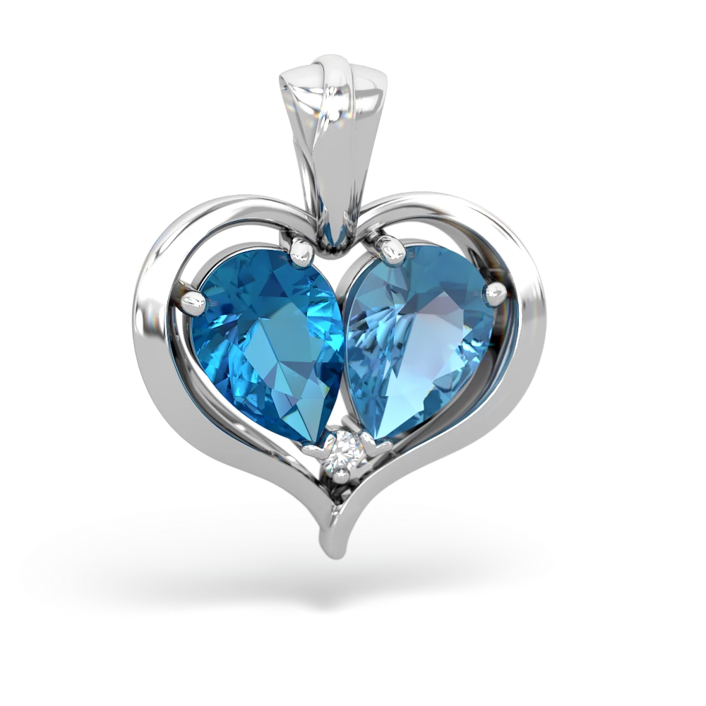 London Topaz Two Become One 14K White Gold pendant P5330