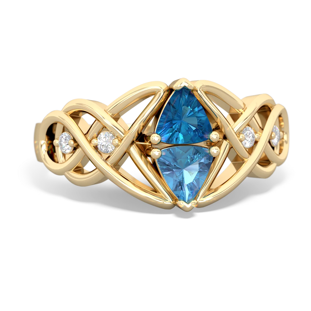 London Topaz Keepsake Celtic Knot 14K Yellow Gold ring R5300