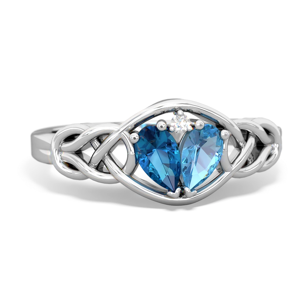 London Topaz Celtic Love Knot 14K White Gold ring R5420