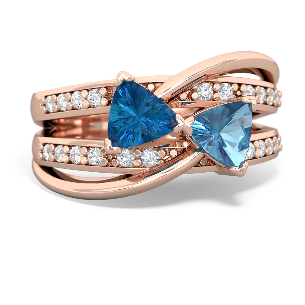 London Topaz Bowtie 14K Rose Gold ring R2360