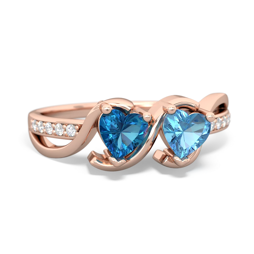 London Topaz Side By Side 14K Rose Gold ring R3090