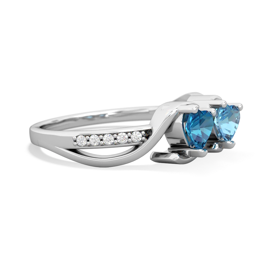 London Topaz Side By Side 14K White Gold ring R3090