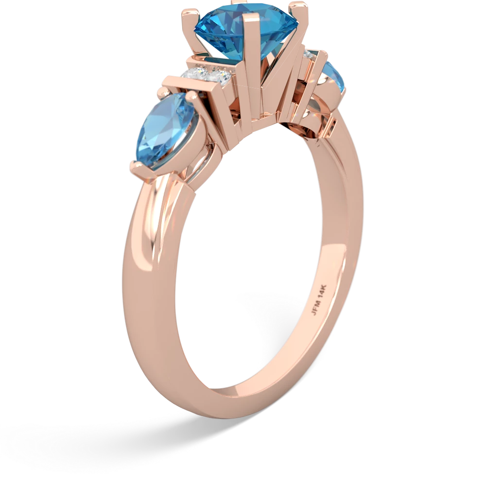 London Topaz 6Mm Round Eternal Embrace Engagement 14K Rose Gold ring R2005