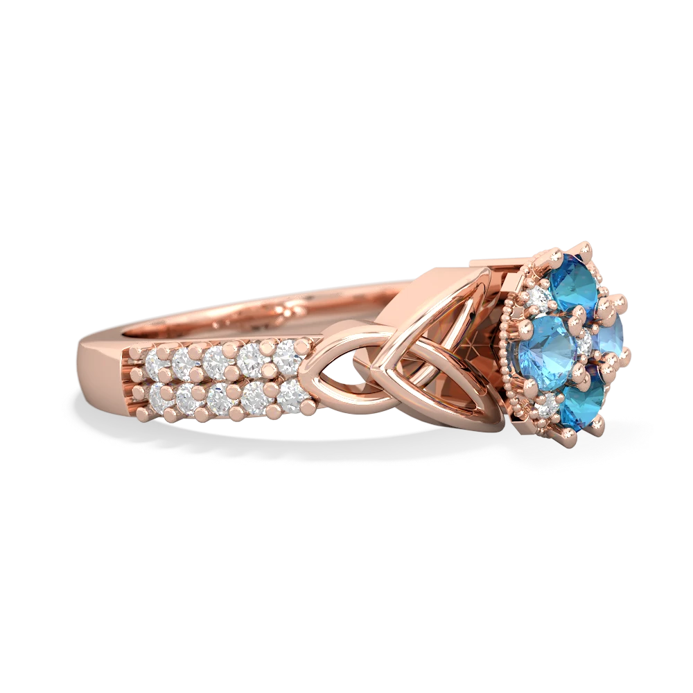 London Topaz Celtic Knot Cluster Engagement 14K Rose Gold ring R26443RD