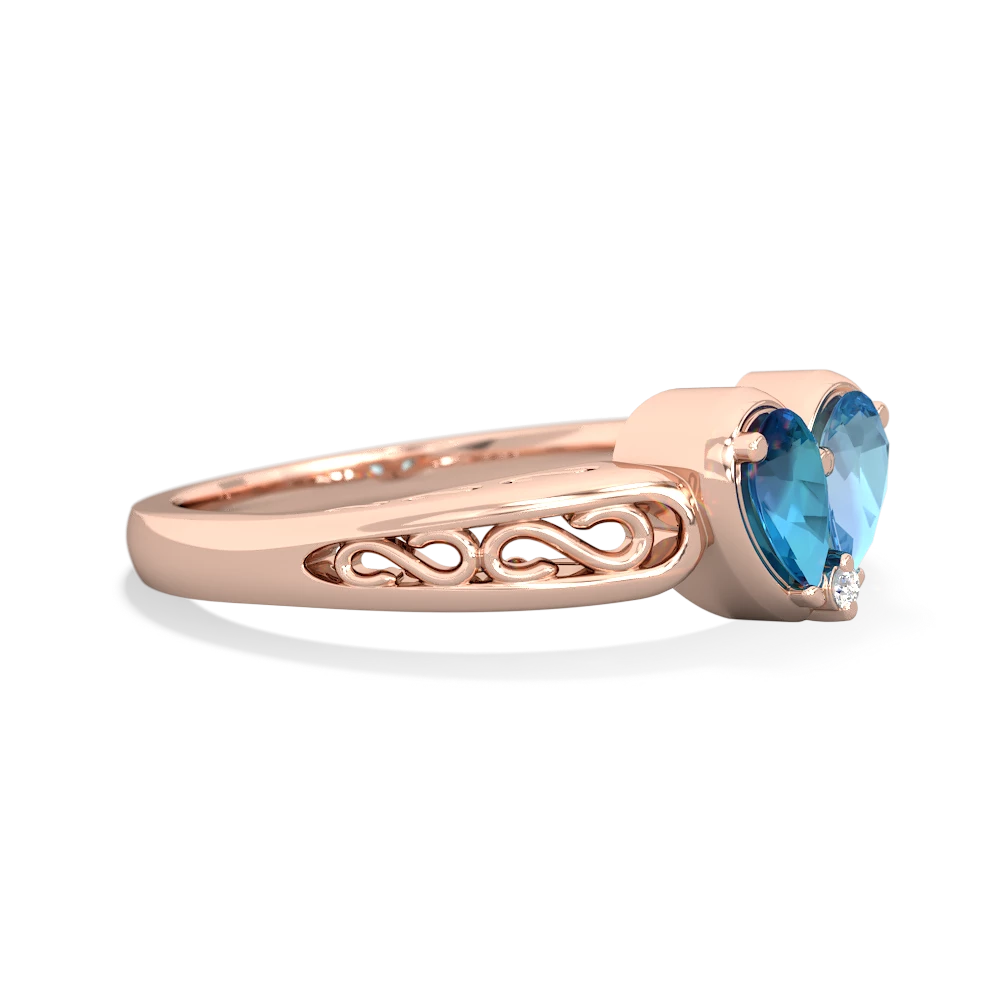 London Topaz Filligree 'One Heart' 14K Rose Gold ring R5070