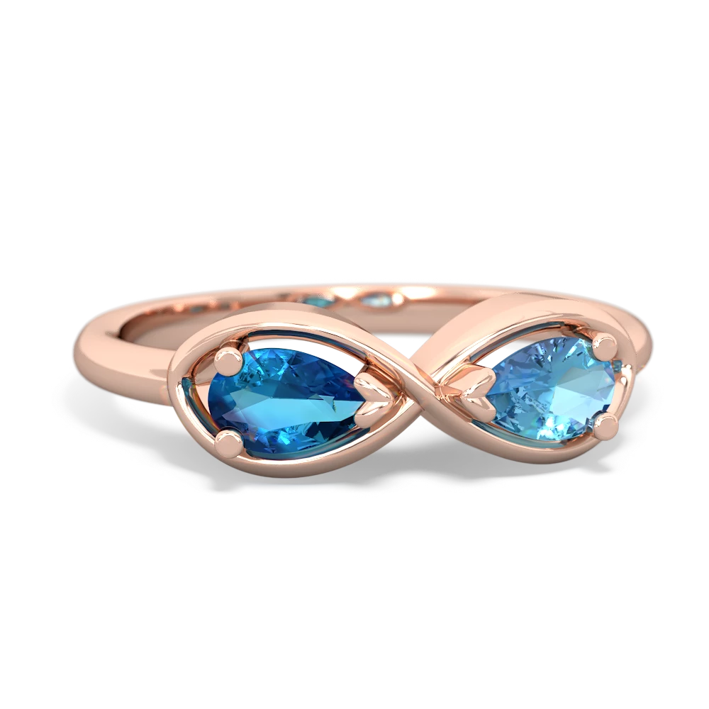 London Topaz Infinity 14K Rose Gold ring R5050