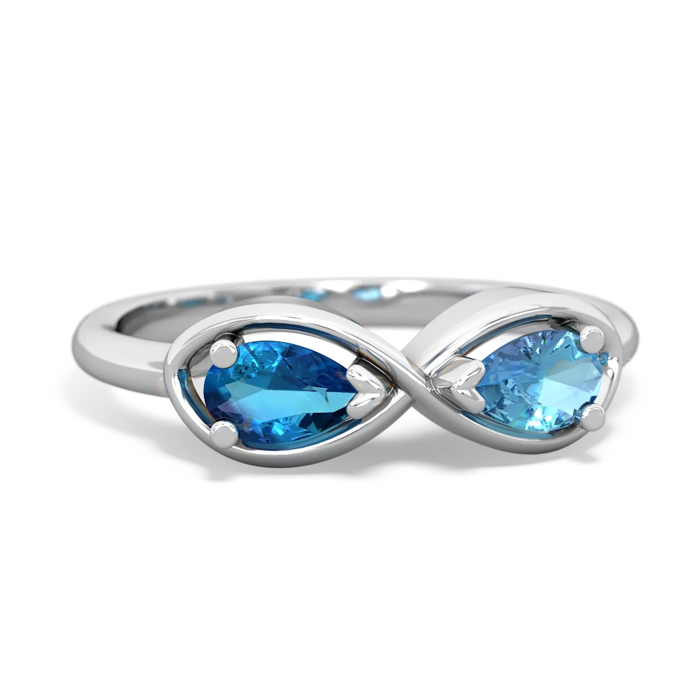 London Topaz Infinity 14K White Gold ring R5050