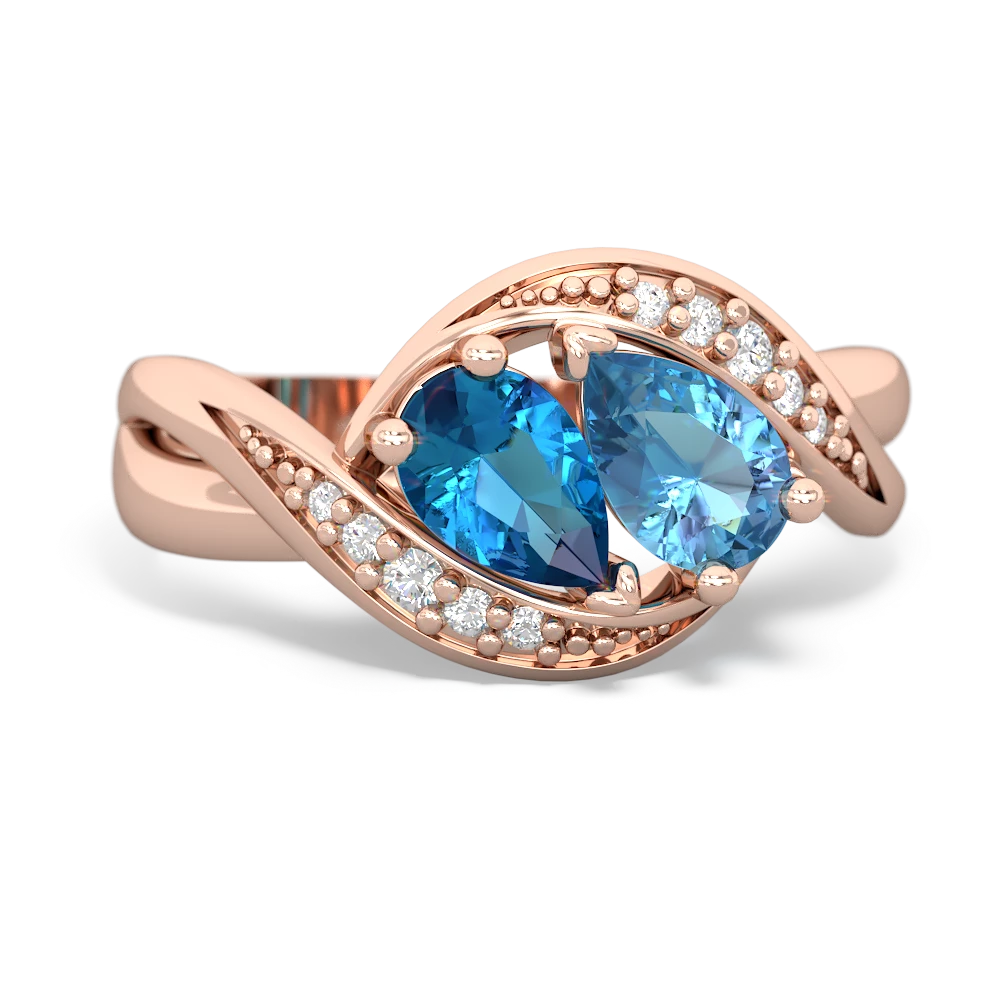 London Topaz Summer Winds 14K Rose Gold ring R5342