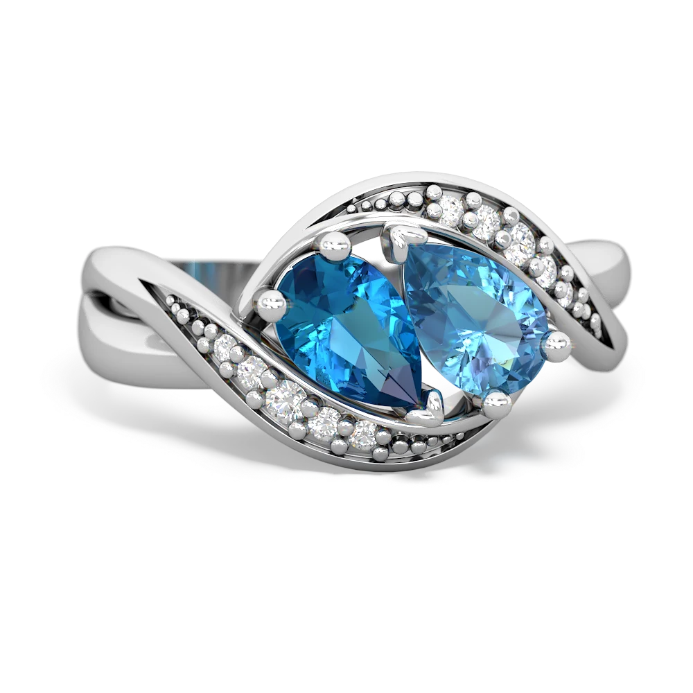 London Topaz Summer Winds 14K White Gold ring R5342