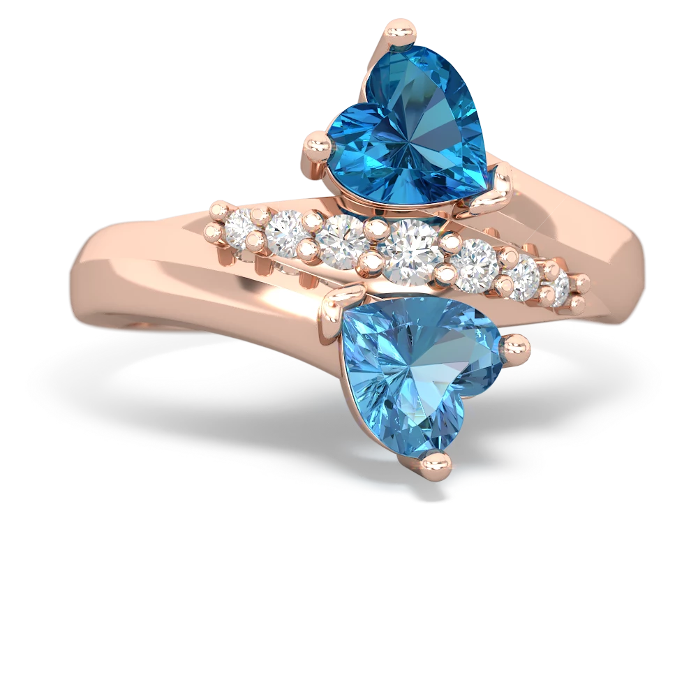 London Topaz Heart To Heart 14K Rose Gold ring R2064