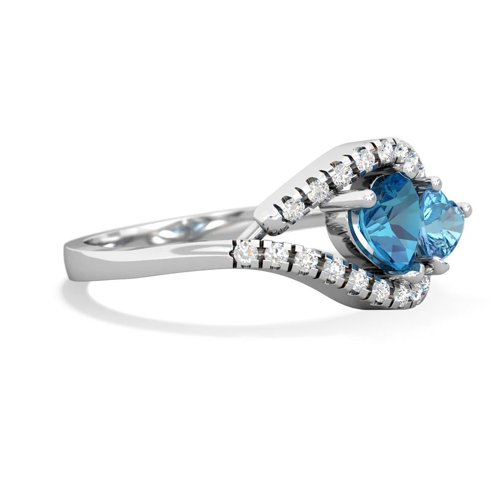 London Topaz Mother And Child 14K White Gold ring R3010